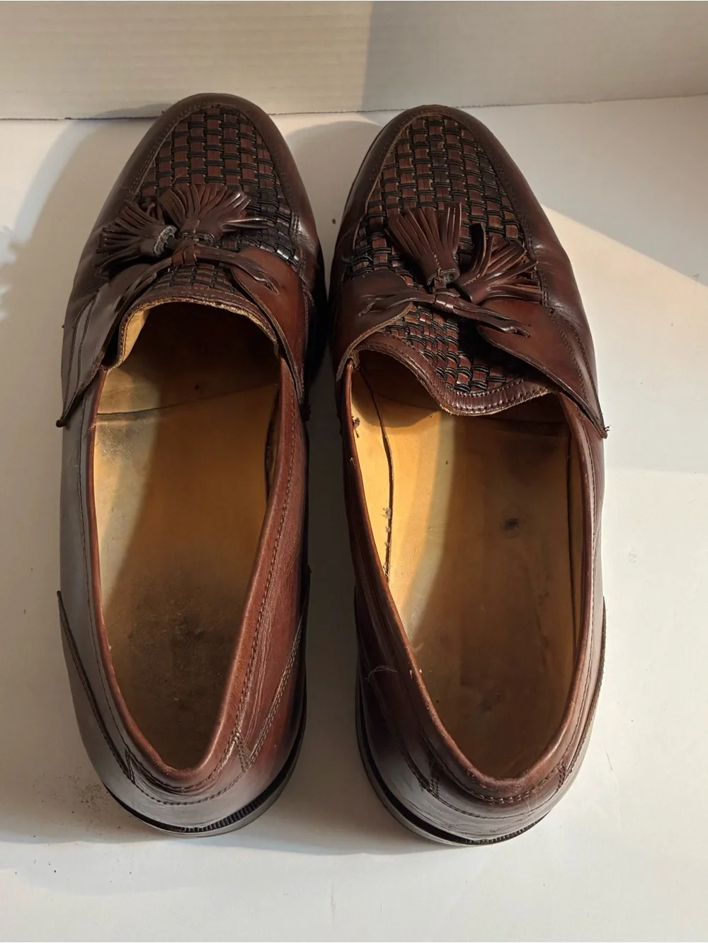 Johnston & Murphy Dark Brown Woven Tassel Loafers Men’s Size 10.5